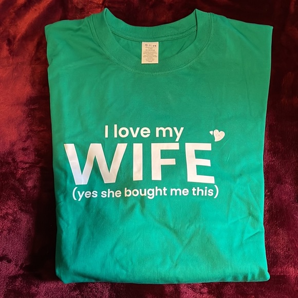 I Love My Wife T-Shirt Kelly Green Size XL - Picture 3 of 3